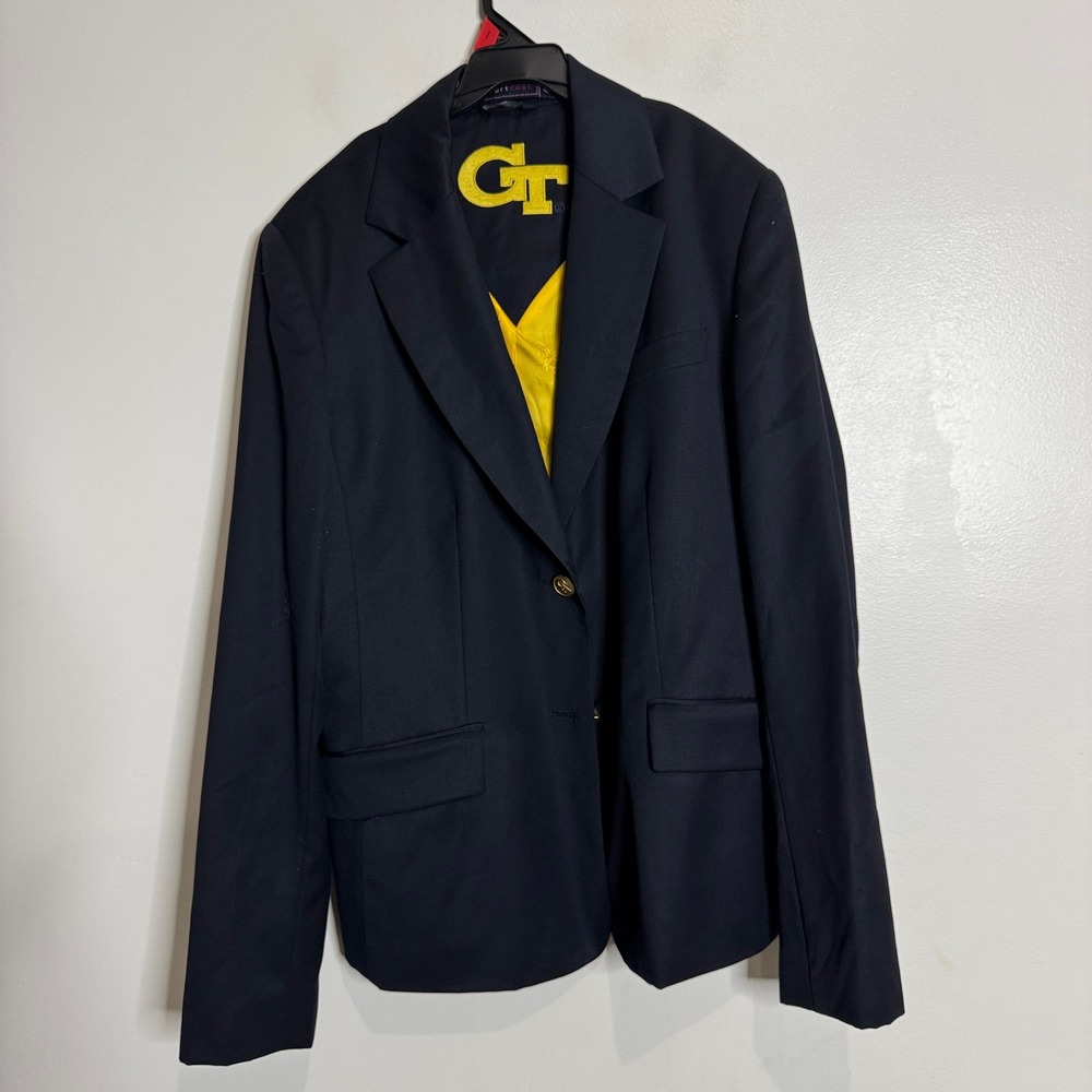 Sportcoat Fine Worsted Wool‎ Georgia Tech Blazer Jacket Gold Buttons 6
